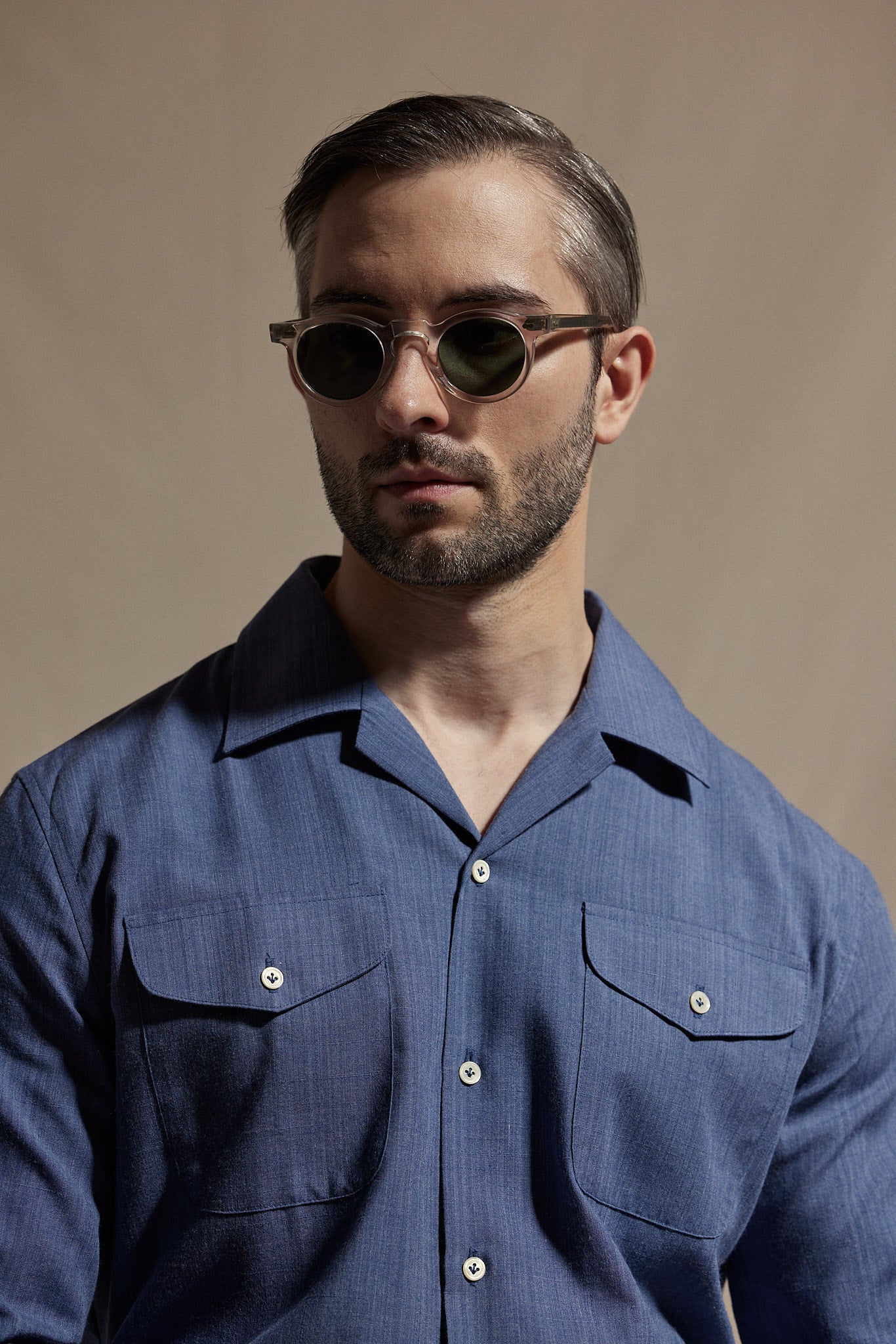 HAUS Western Shirt - Denim Blue