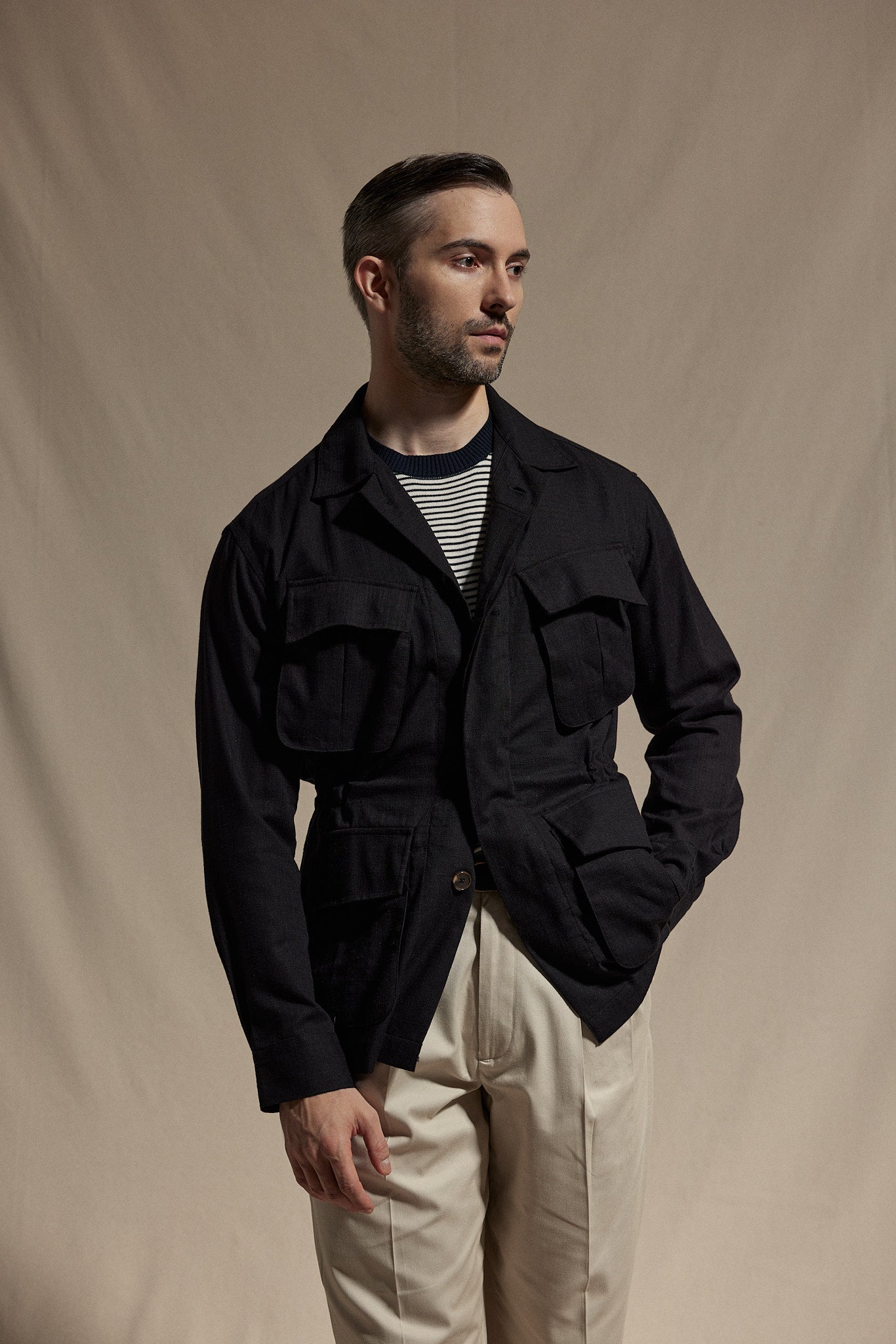 HAUS Linen Jungle Jacket - Black