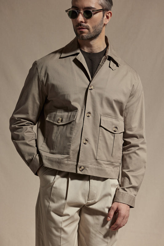 HAUS Cotton Flight Jacket - Taupe