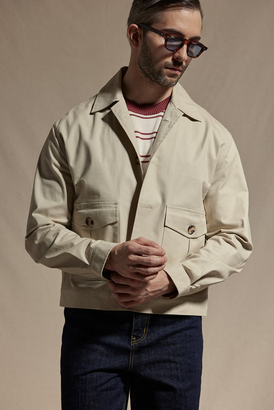 HAUS Cotton Flight Jacket - Beige