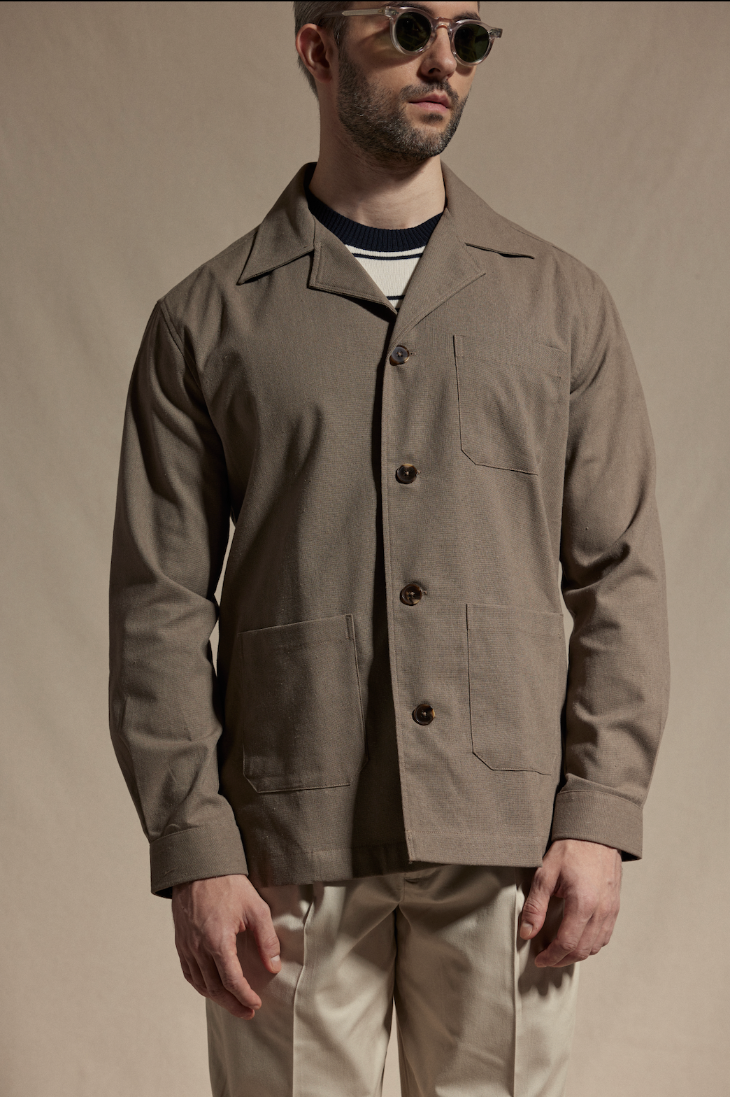 HAUS Cotton Chore Jacket - Taupe