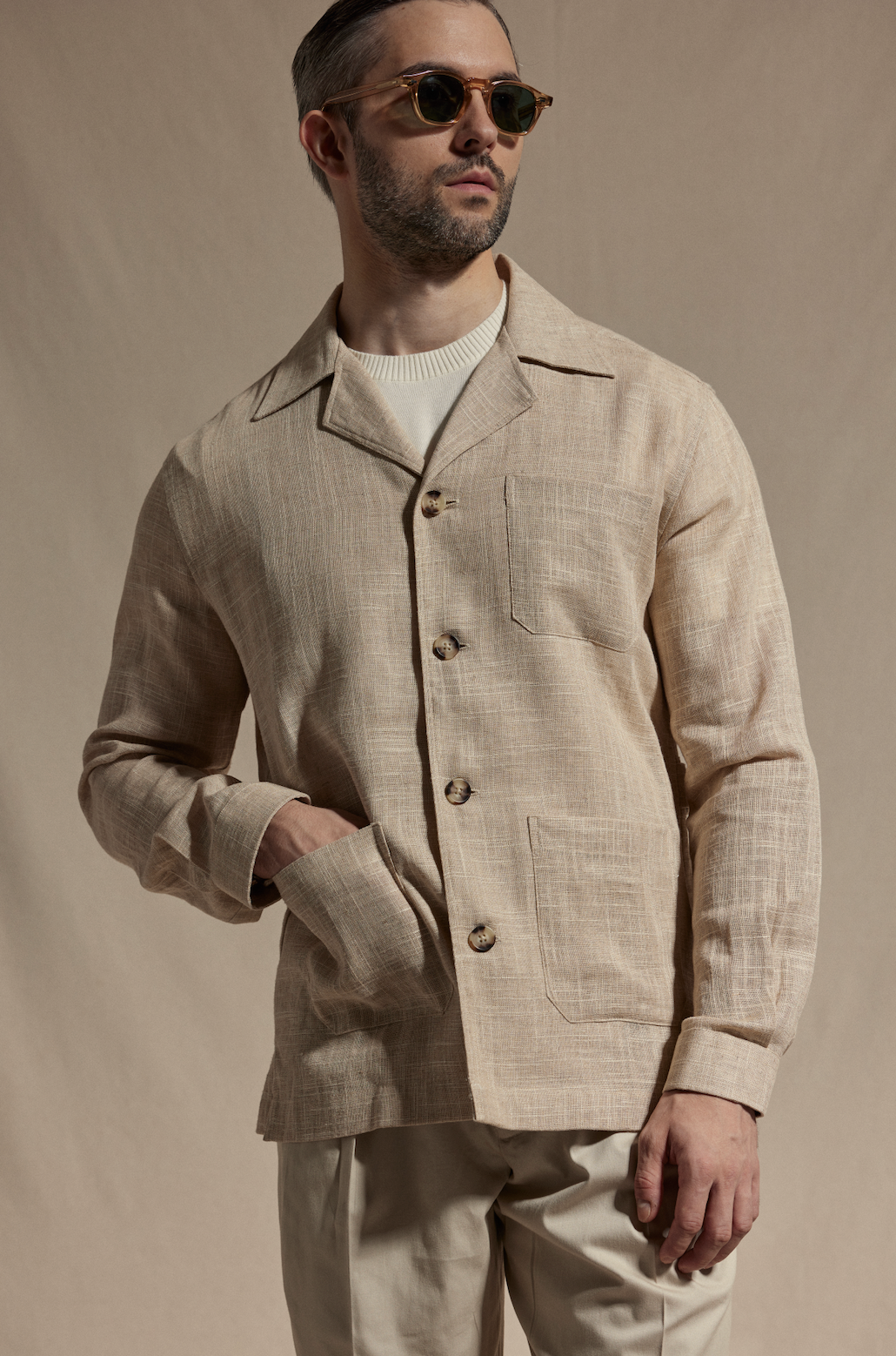 HAUS Linen Chore Jacket - Oat