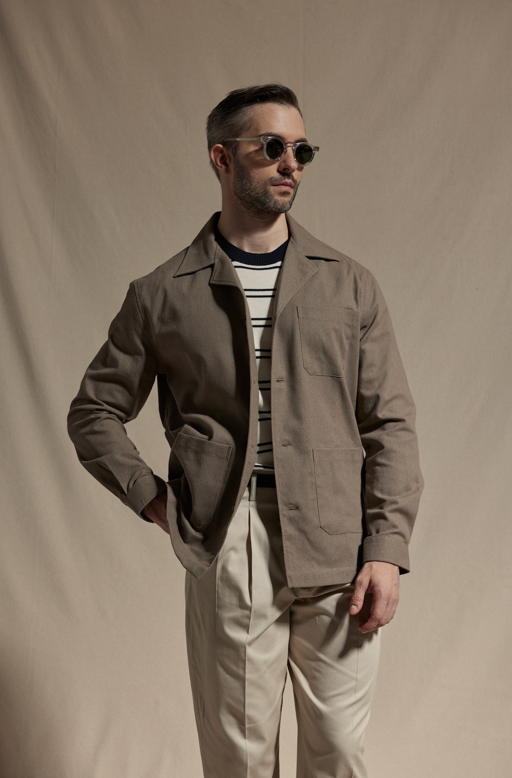 HAUS Cotton Chore Jacket - Taupe