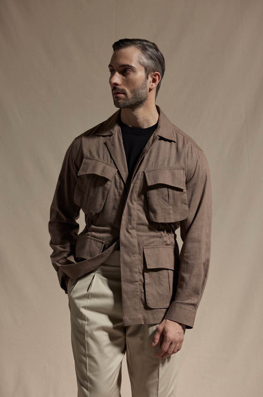 HAUS Linen Jungle Jacket - Hazelnut