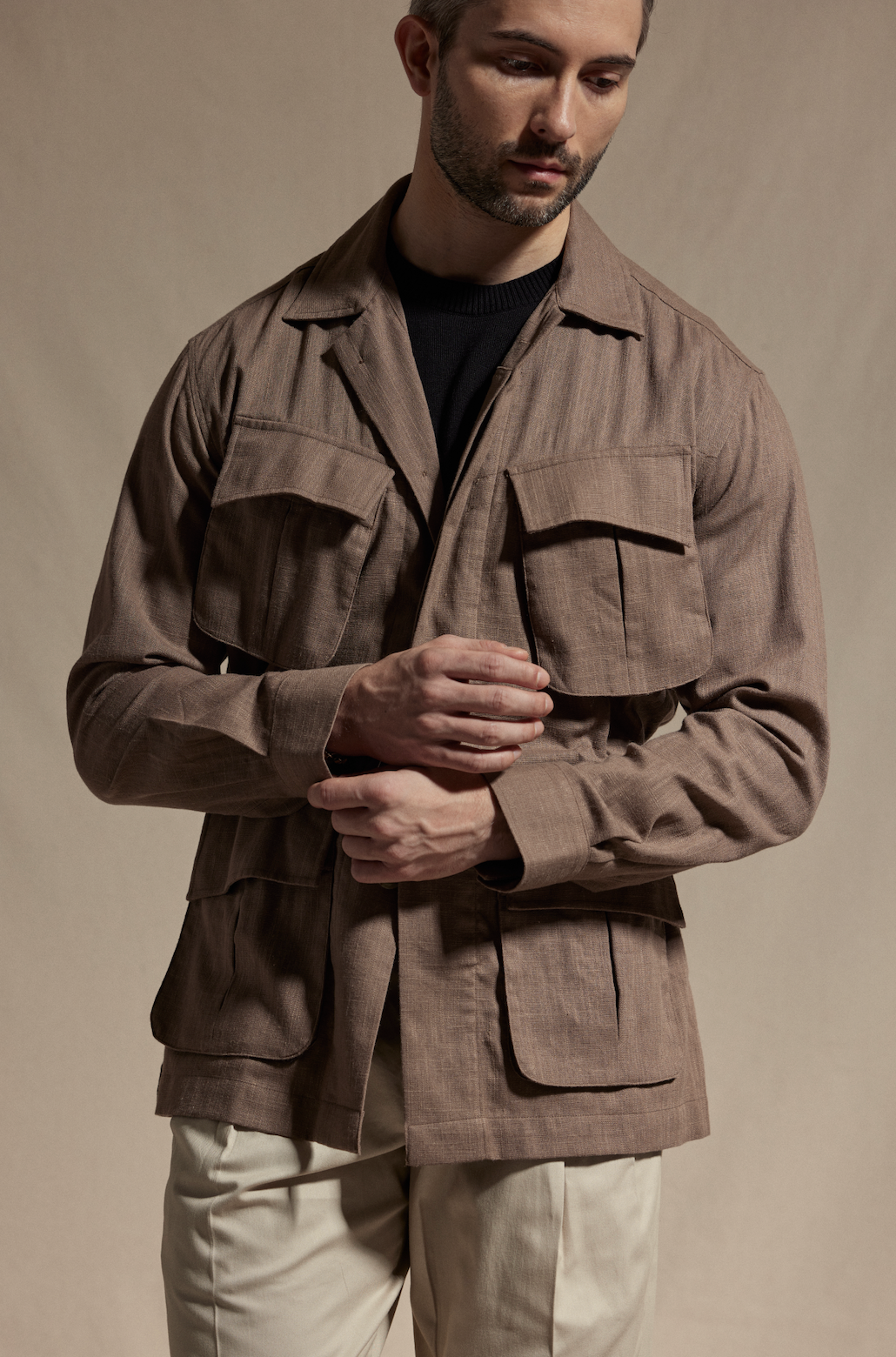 HAUS Linen Jungle Jacket - Hazelnut